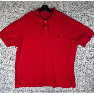 Polo Ralph Lauren Red Polo Shirt Mens 3LT Big Tall Short Sleeve